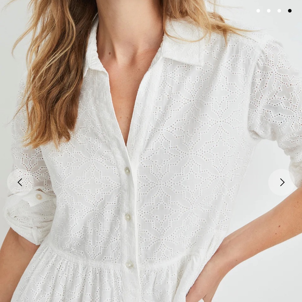 Veronica Beard Atari White Cotton Button Down Dre… - image 4